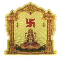 Stickerbazaar Micro Golden Mandir Sticker Regular