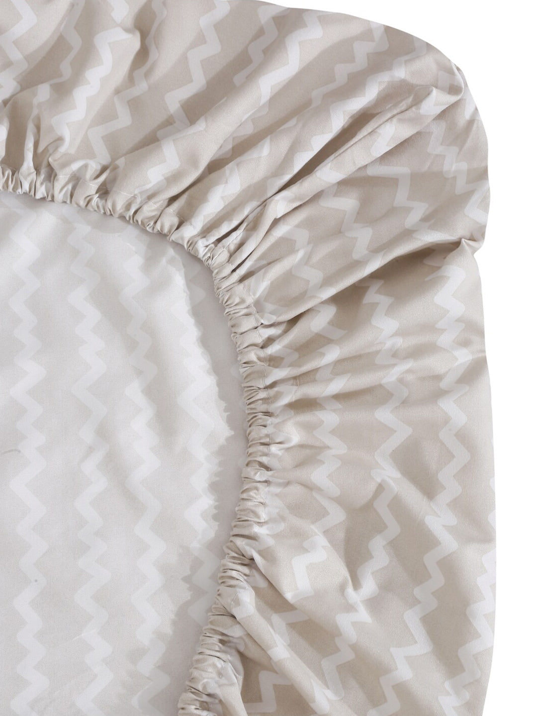 KLOTTHE Abstract-Printed 300TC Fitted King Bedsheet With 2 Pillow Covers