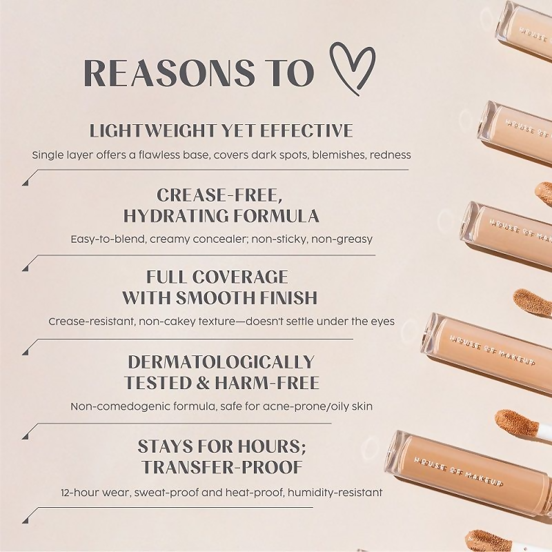 House Of Makeup Zoom In Crease-Free, Creamy Concealer - L01 Light Skin Tone