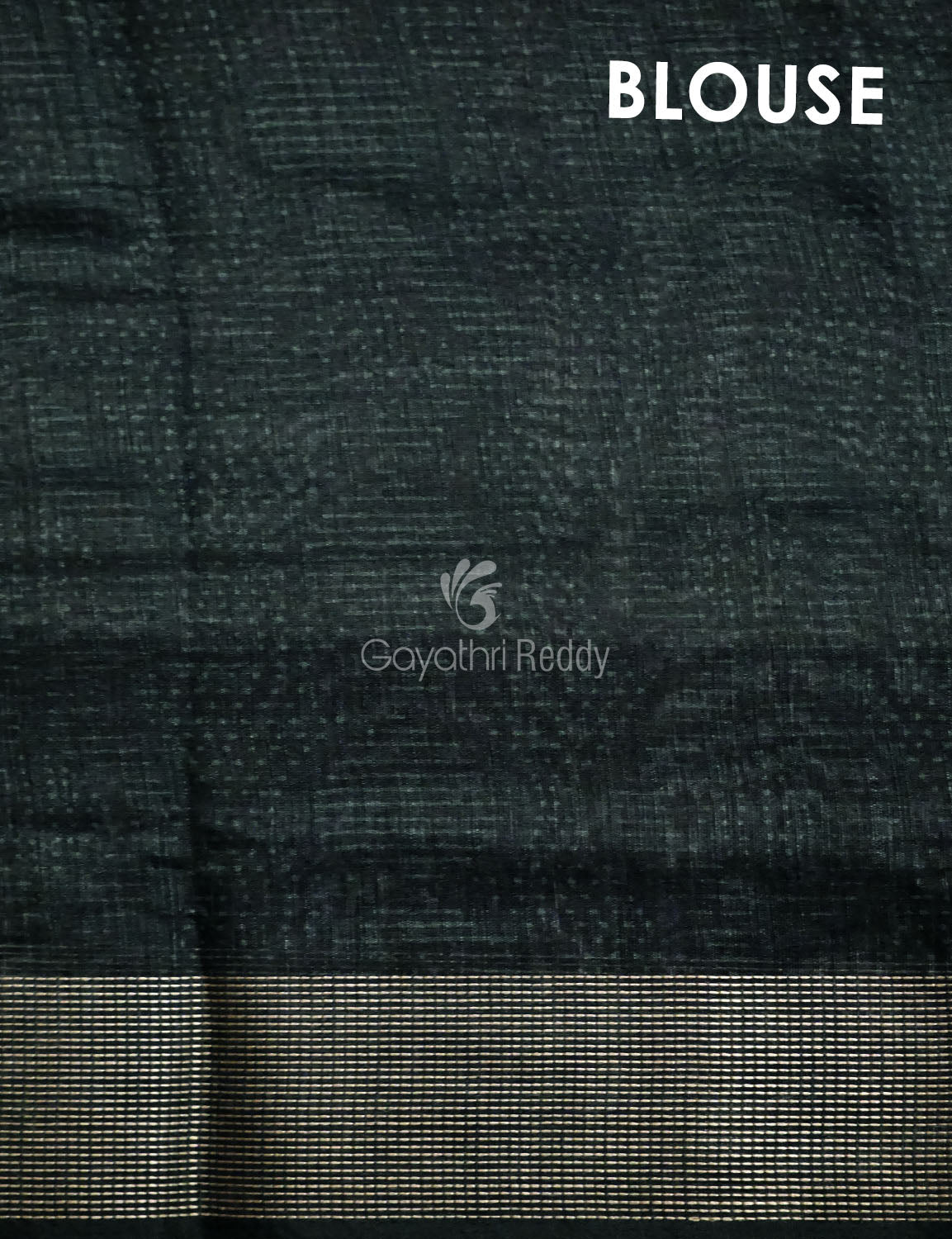 Bottle Green Self Printed Semi Chanderi Saree By Gayathri Reddy Designer Studio