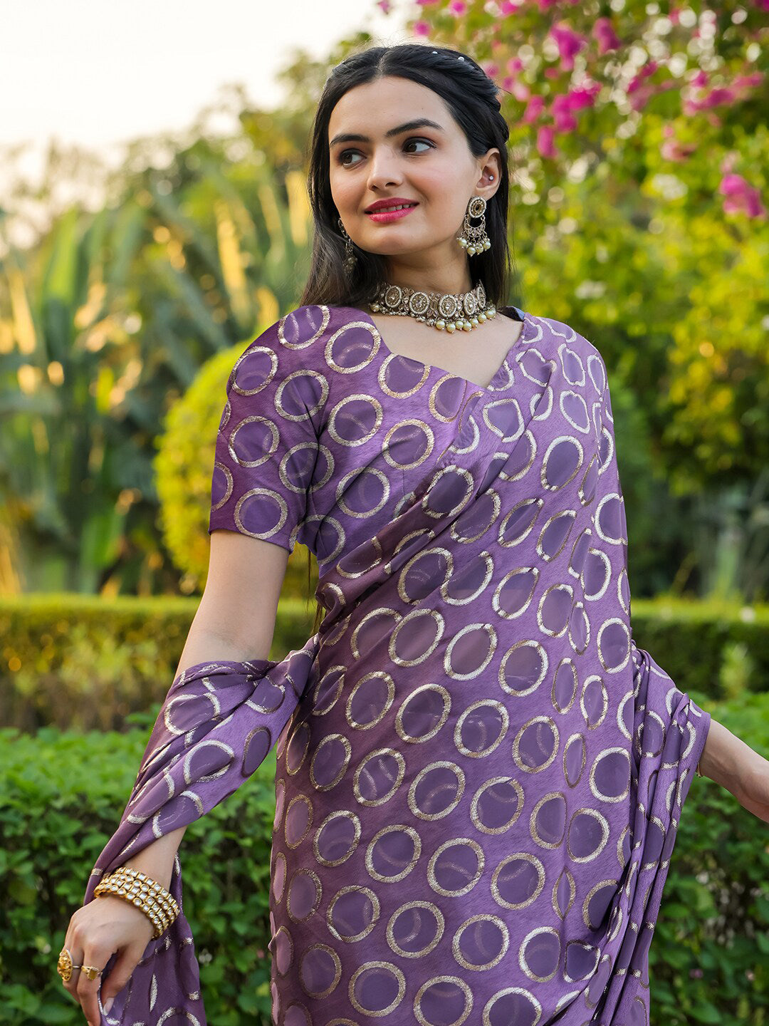 Tikhi Imli Geometric Woven Design Ready to Wear Saree