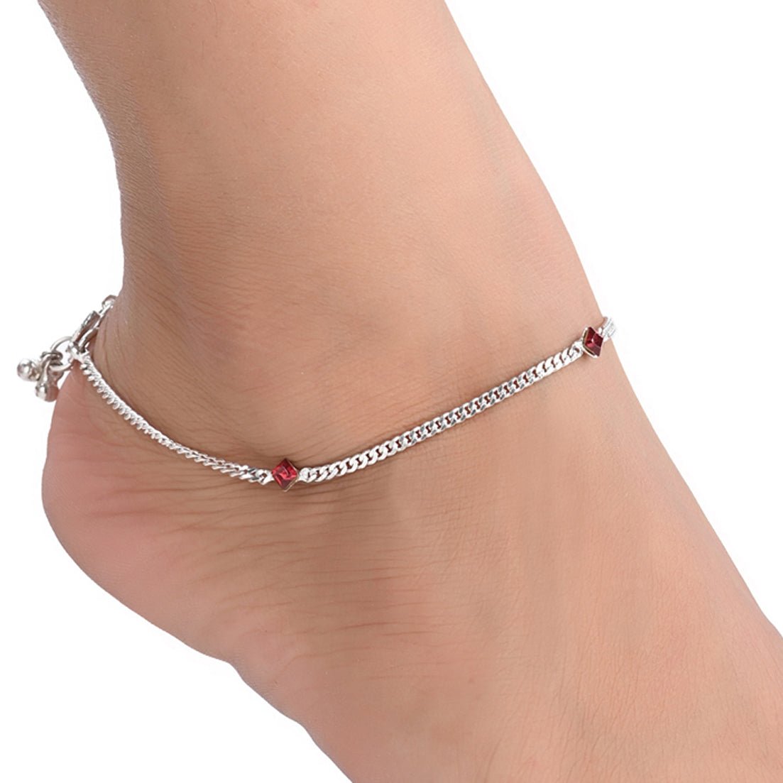 AanyaCentric Silver Plated Traditional Anklets Payal - Classic and Stylish for Women and Girls