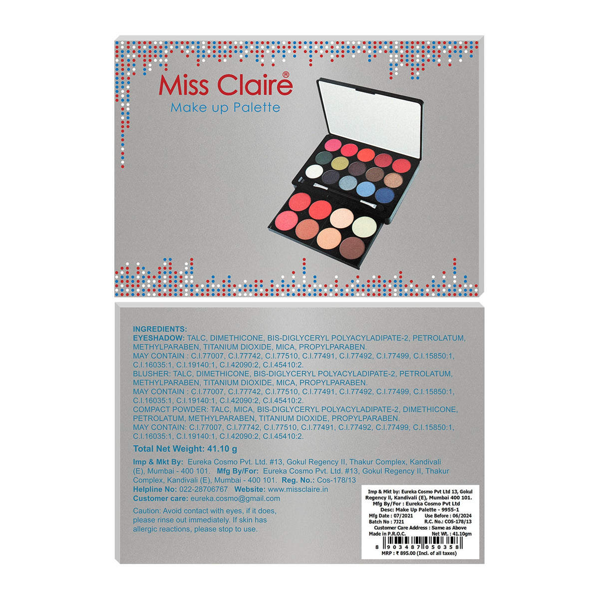 Miss Claire Makeup Palette 9955-1