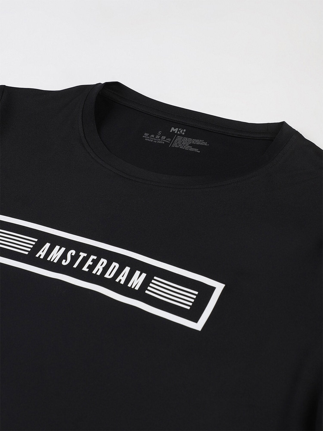 MKH Women Black Typography Printed Round Neck Dri-FIT T-shirt