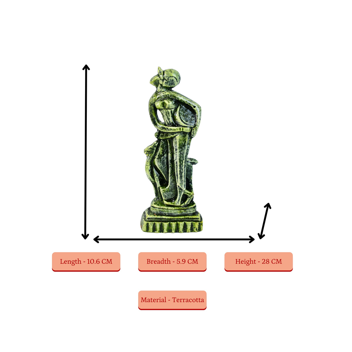 Sowpeace Premium Terracotta Abstract Lady with Deer Tabletop