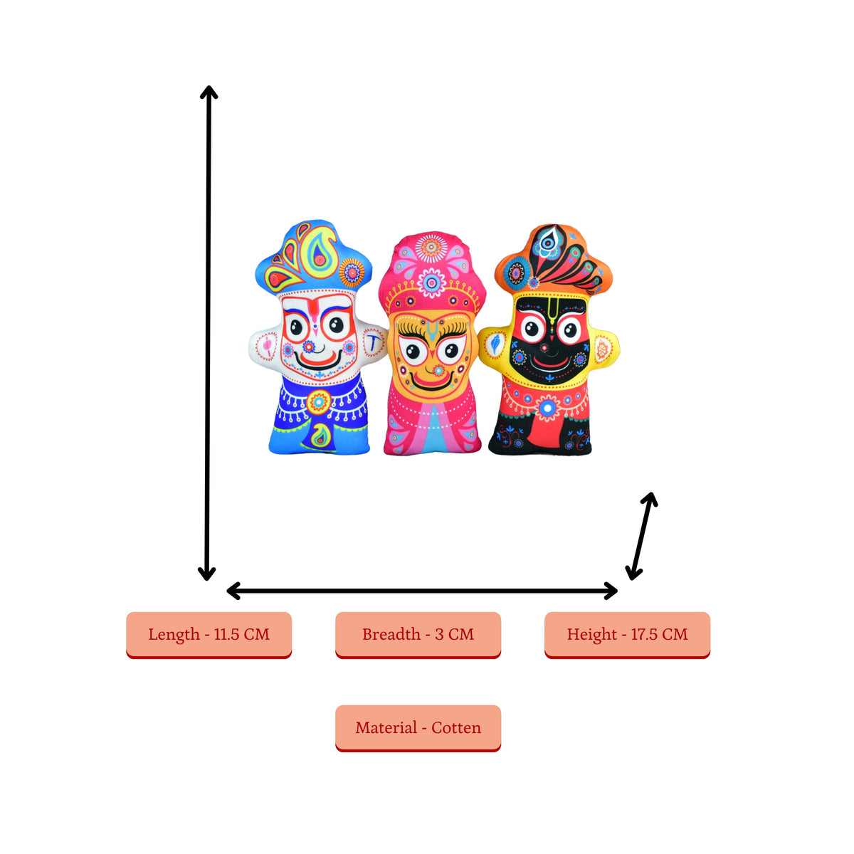 Sowpeace Stitched Cotton Jagannath Trio