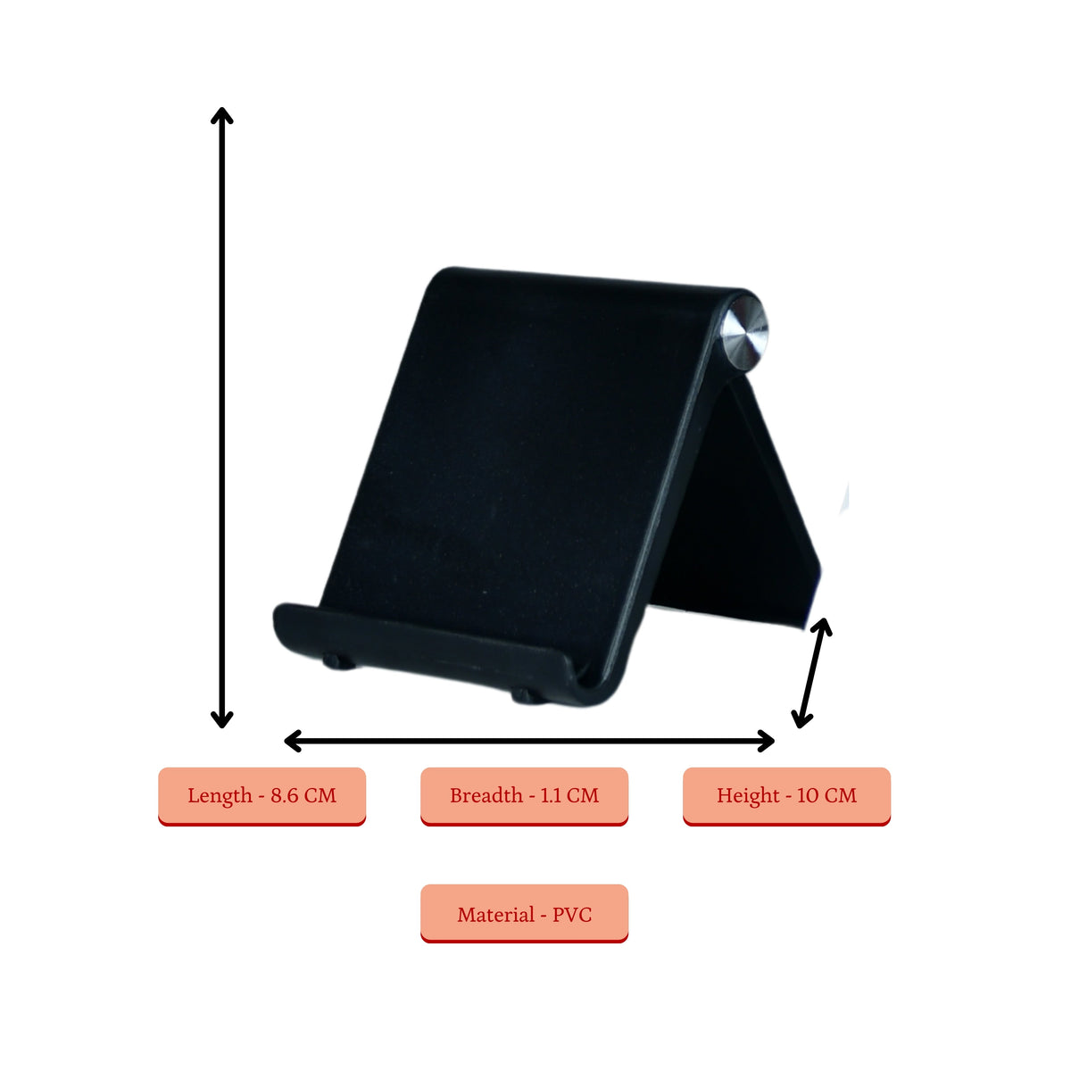 Sowpeace Trendy Adjustable Silver Tablet Stand with Black Hinges