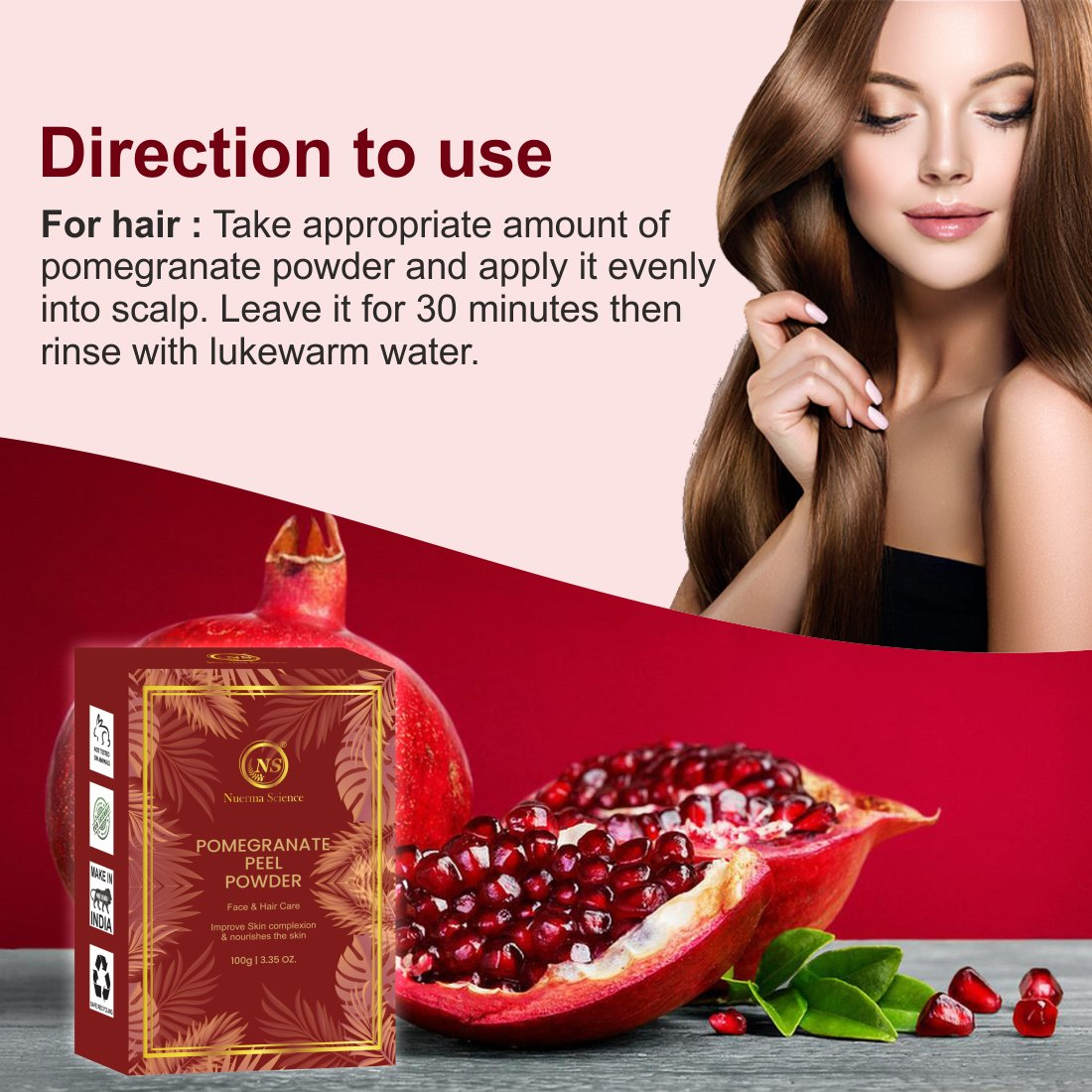 Nuerma Science Pomegranate Peel Organic Powder For Skin & Hair
