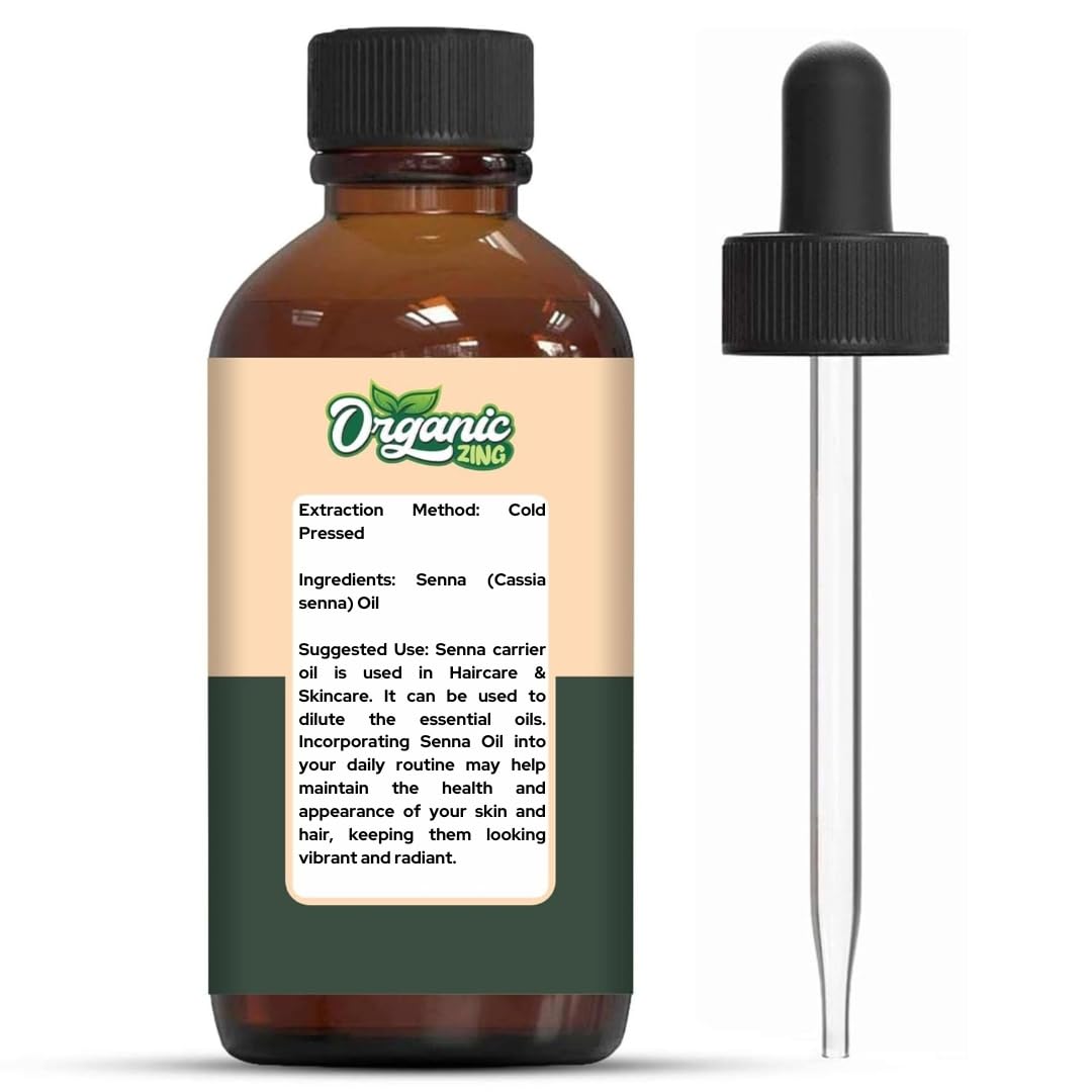 Organic Zing Senna (Cassia Senna) Oil | Pure & Natural Carrier Oil for Skincare & Haircare