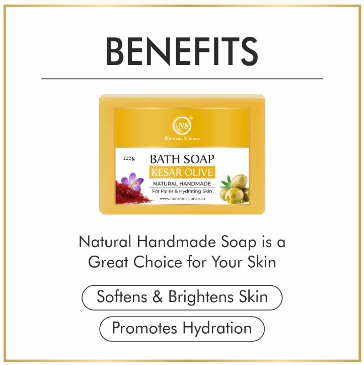 Nuerma Science Kesar Olive Bath Soap | Brightens & Nourishes Skin
