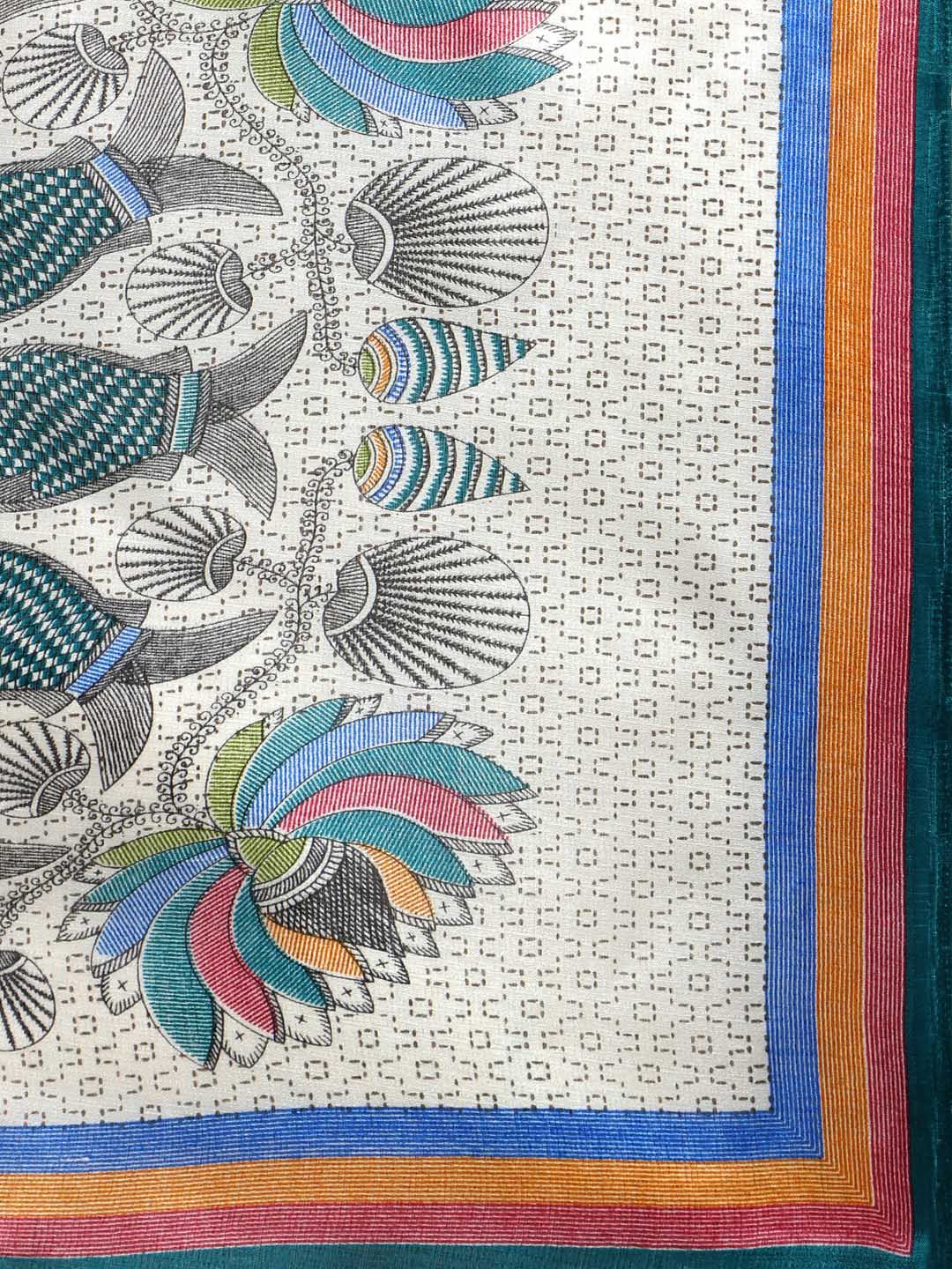 Saree Mall Pink & Grey Art Silk Printed Bhagalpuri Saree