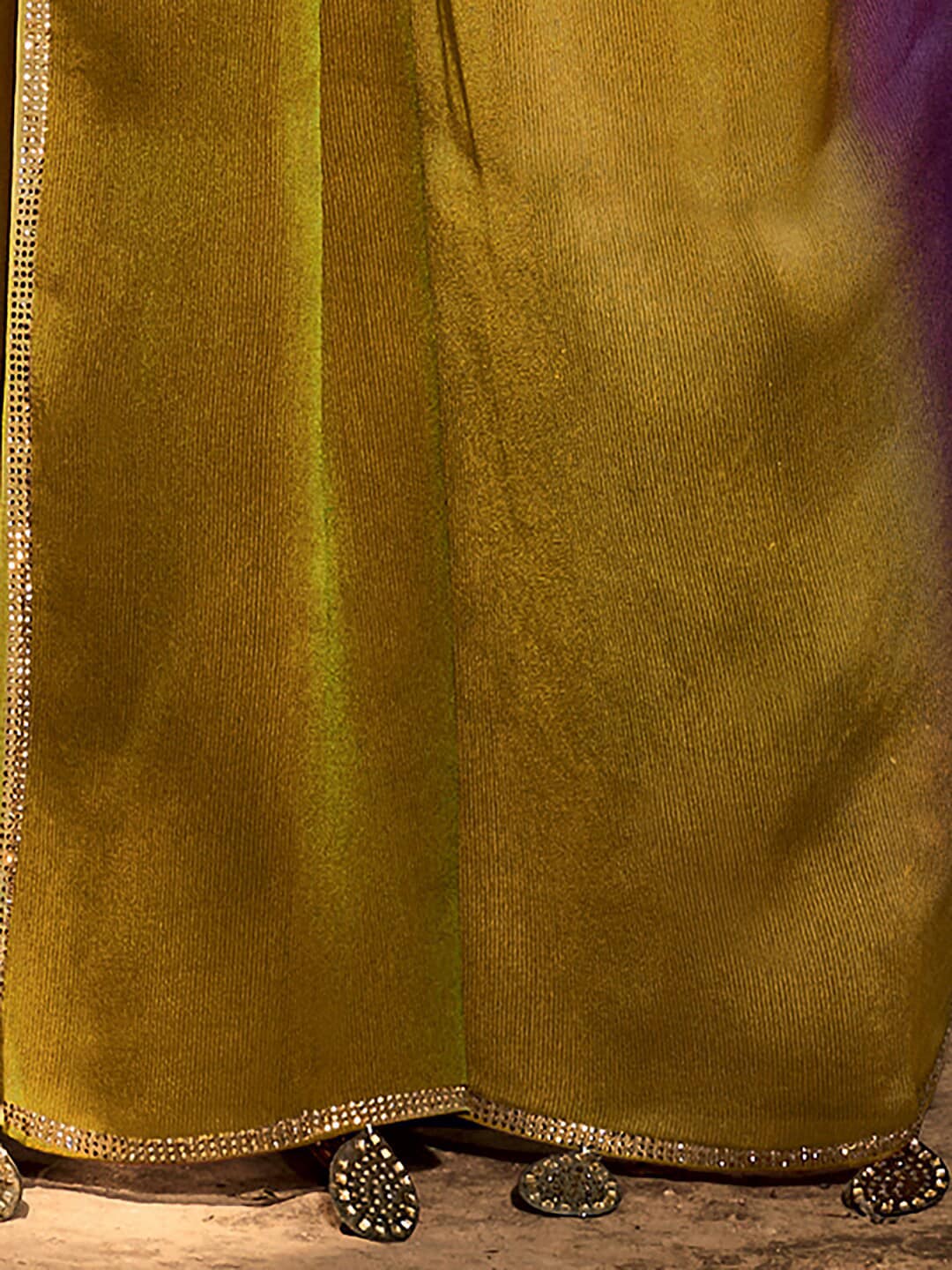 Saree Mall Purple & Beige Ombre Embroidered Sarees