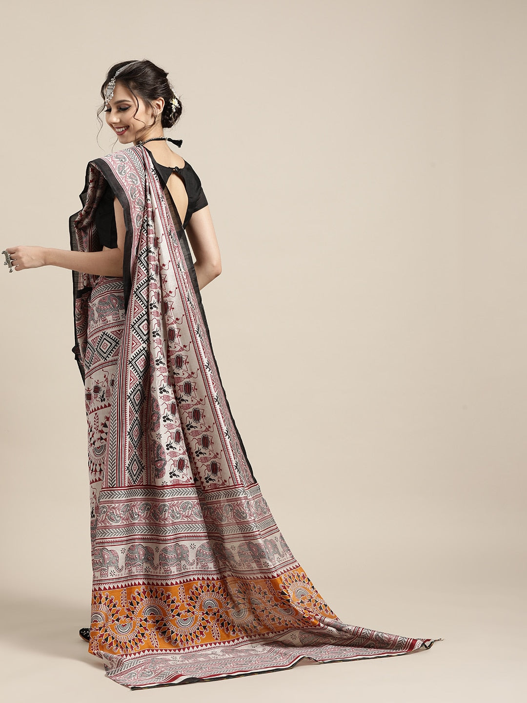 Saree Mall Warli Saree with Sleek border