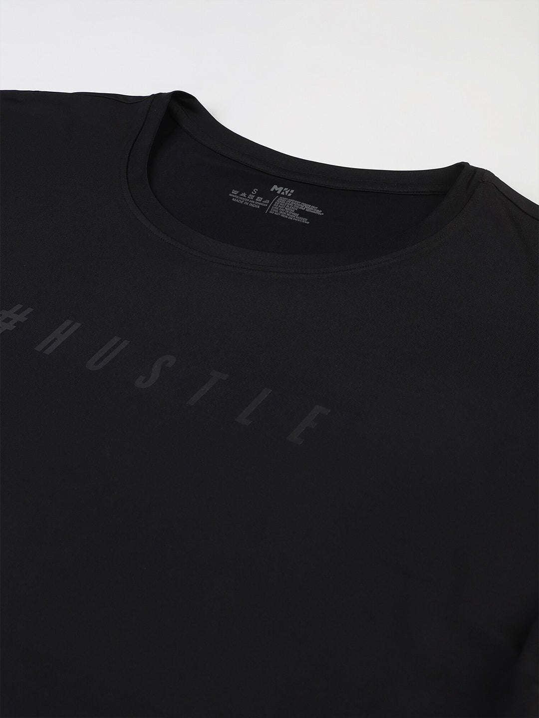 MKH Women Black Typography Printed Dri-FIT Sports T-shirt