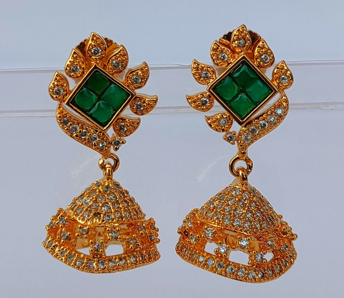 AD Emerald Designer Jhumkas