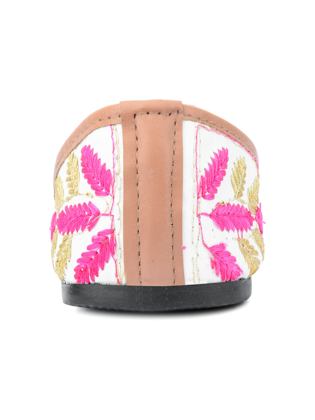 Desi Colour Women Indian Ethnic Footwear-Pink Leaves