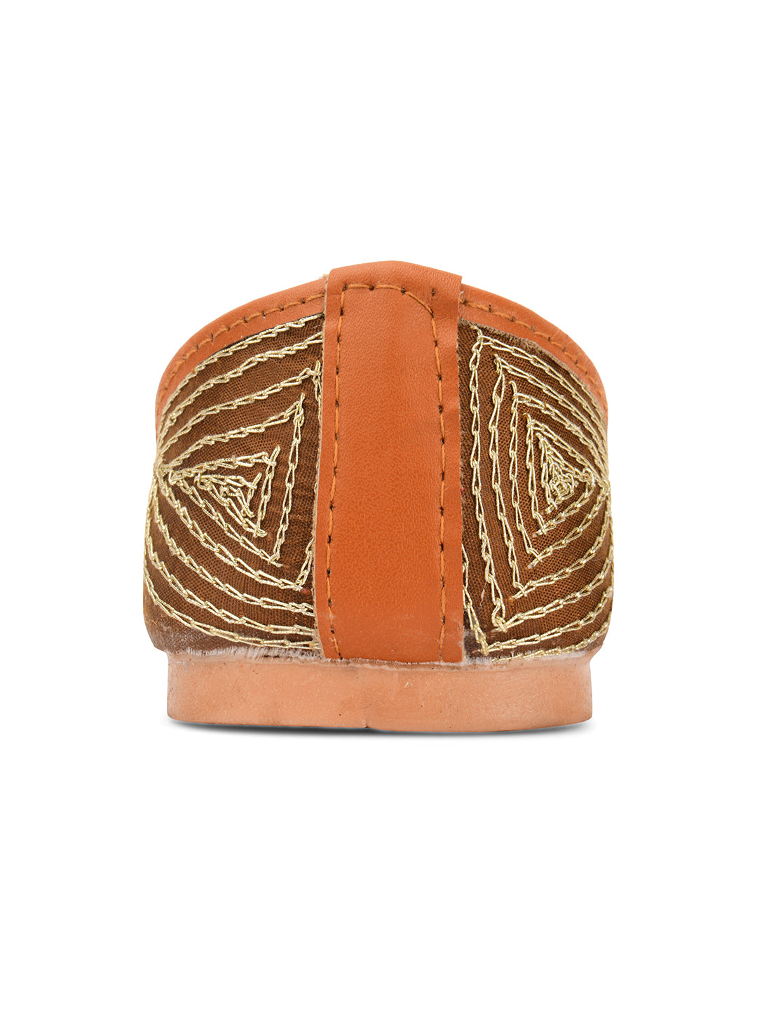 Desi Colour Women Indian Ethnic Footwear-Copper Dabka