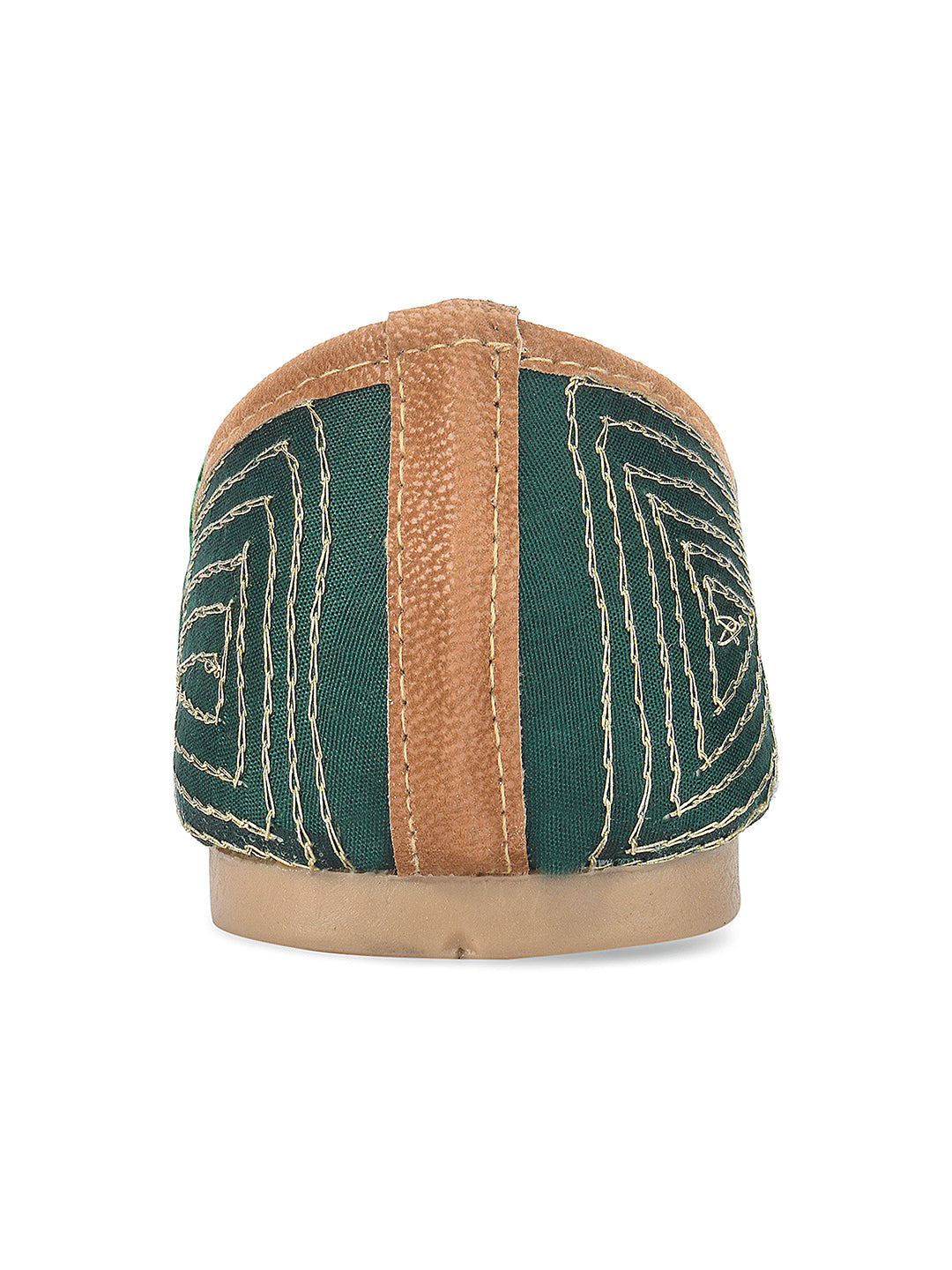 Desi Colour Women Indian Ethnic Footwear-Green Pearl