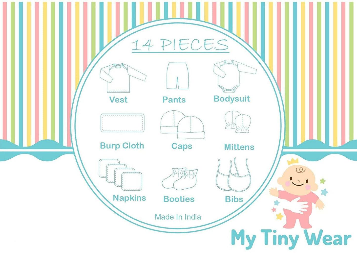 My Tiny Wear Full Sleeves New Born Baby Gift Set - Pink