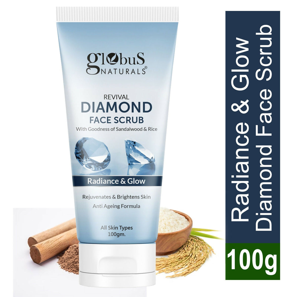 Globus Naturals Revival Diamond Face Scrub, Suitable For All Skin Types