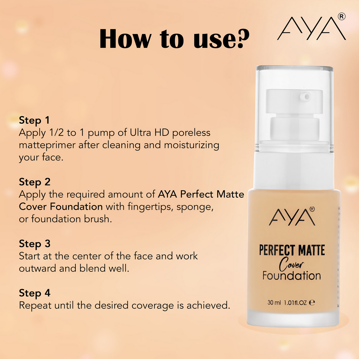 AYA Perfect Matte Cover Foundation - 03 Medium Beige