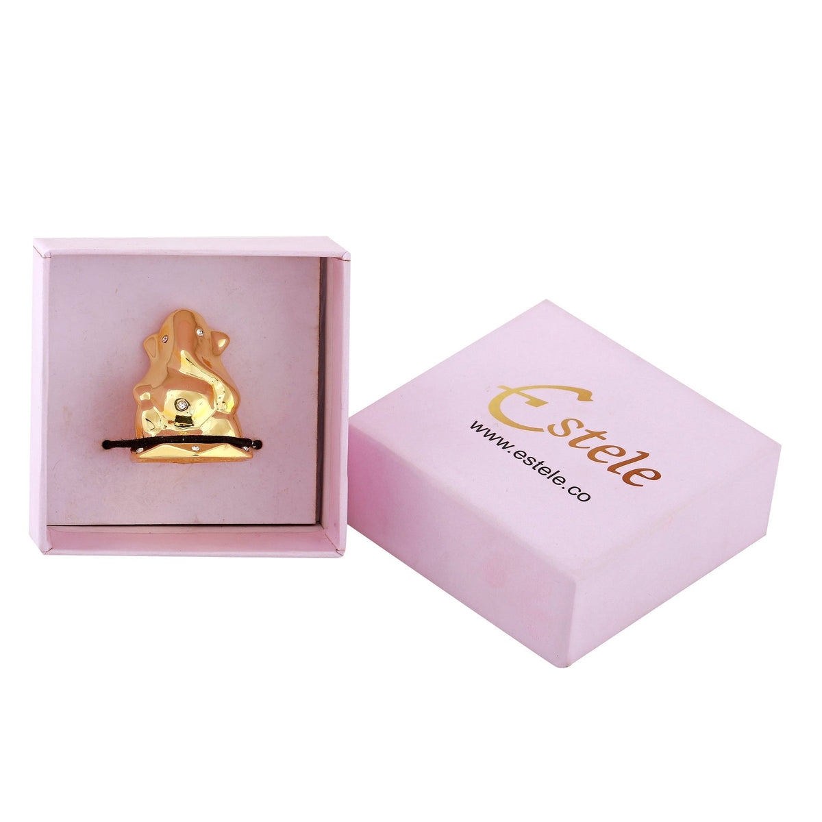 Estele Gold-Polished God of beginnings Lord Ganesha Idol for Gifts & HouseWarming/Home/Office Decors