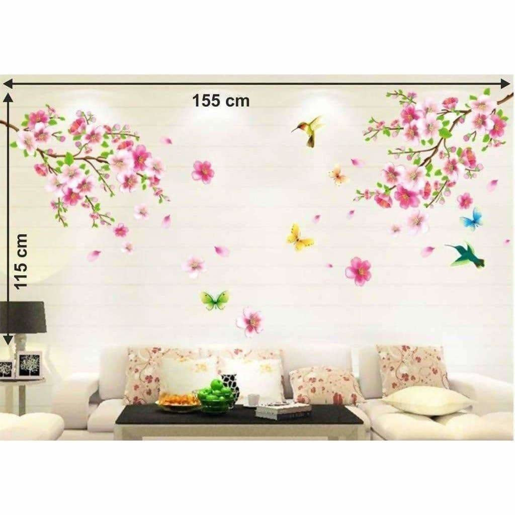 Decals Design 'Flowers Branch' Wall Sticker (PVC Vinyl, 60 cm x 90 cm),Multicolor