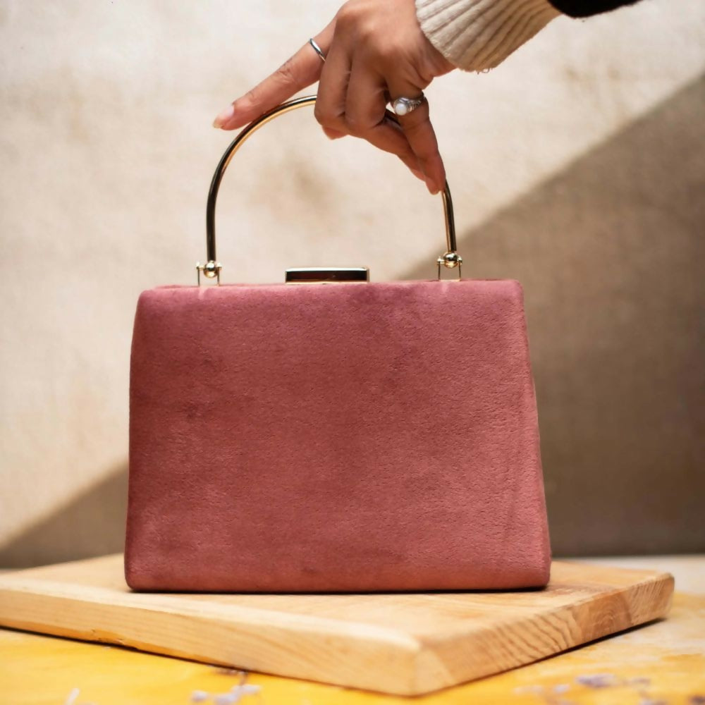 Joban Fashion Salmon Pink Fabric Clutch - Onion Pink