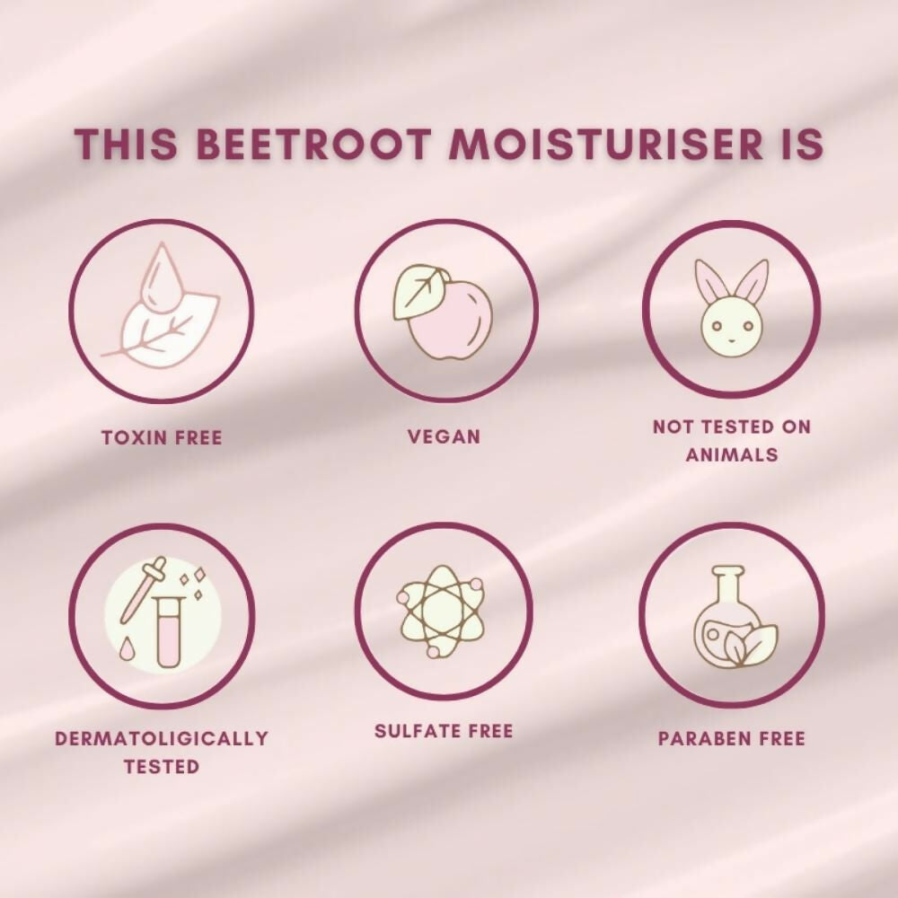 The Skin Diet Company Beetroot Moisturiser Lightweight, Non-Greasy - Dry/Oily Skin + Hyaluronic Acid