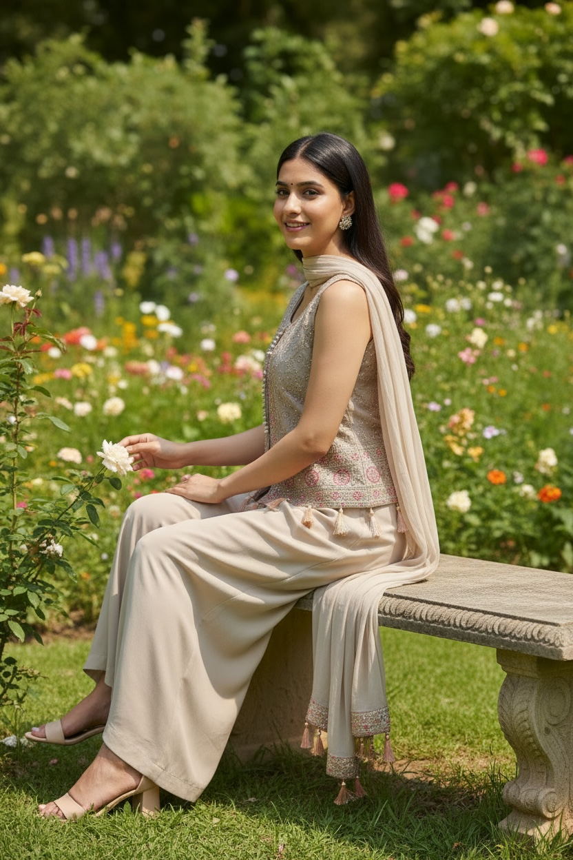 Crop top set / party wear Kurti Plazzo set