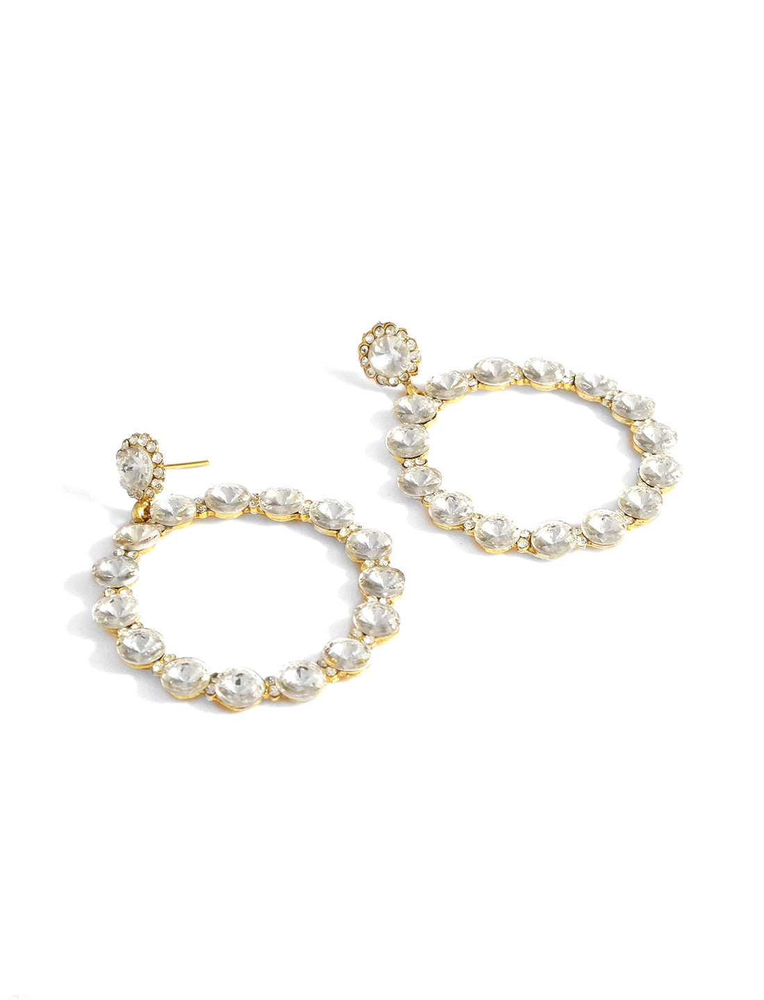 Gold-Polished Alloy Diva Look Stylish Contemporary Earrings - The Pari