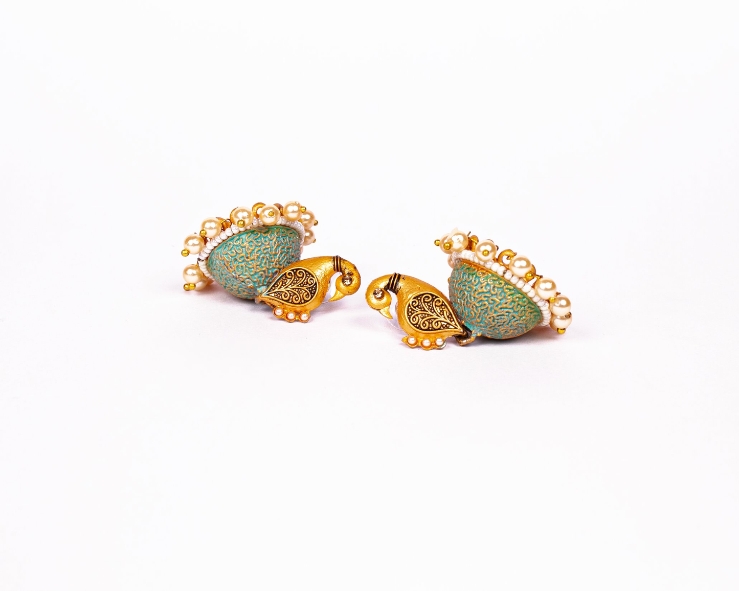 Gold-Polished Alloy Peacock Shape Jhumki Earrings - The Pari