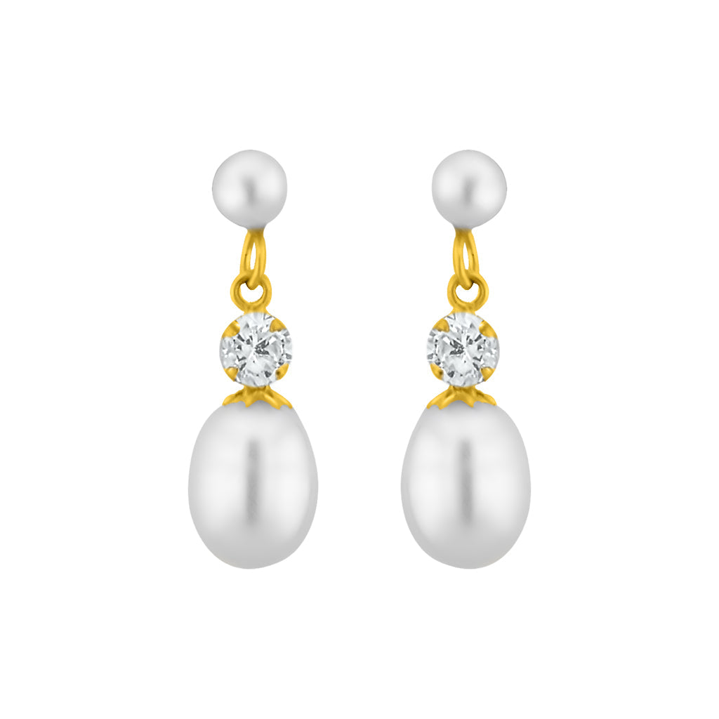 J Pearls White Pearl Hangings - Real Pearl Jewelry