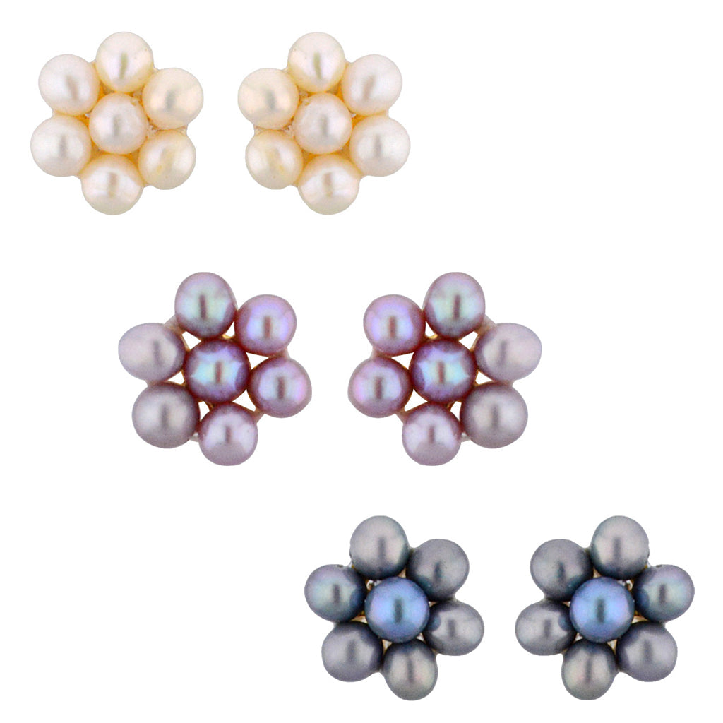 J Pearls Set Of 3 Pair Pearl Earrings - Real Pearl Jewelry