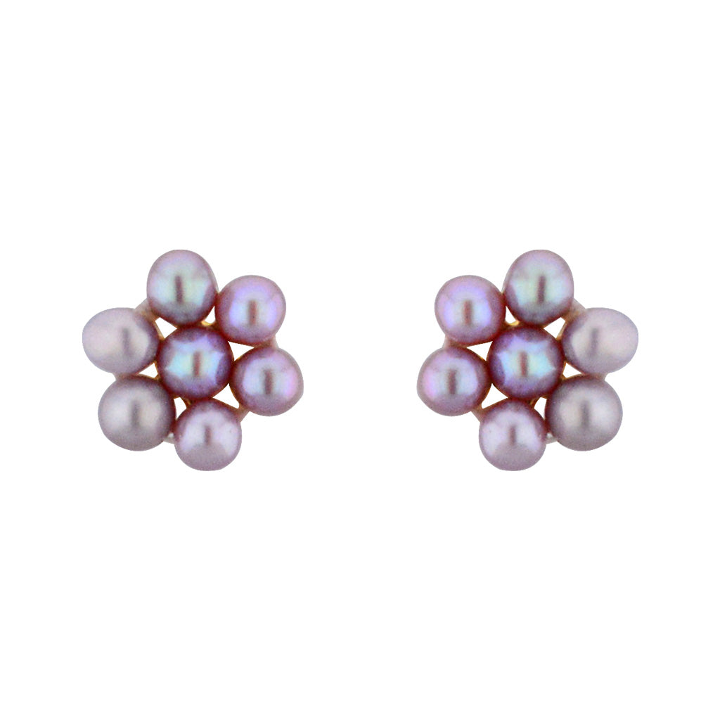 J Pearls 7 Pearls Peach Ear Rings - Real Pearl Jewelry