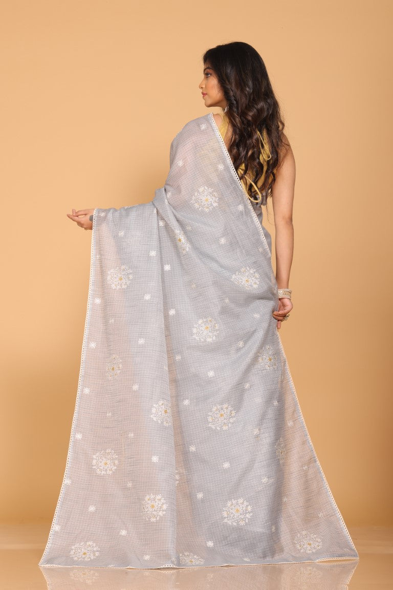 Morchari Kota Embroidery Saree - Grey