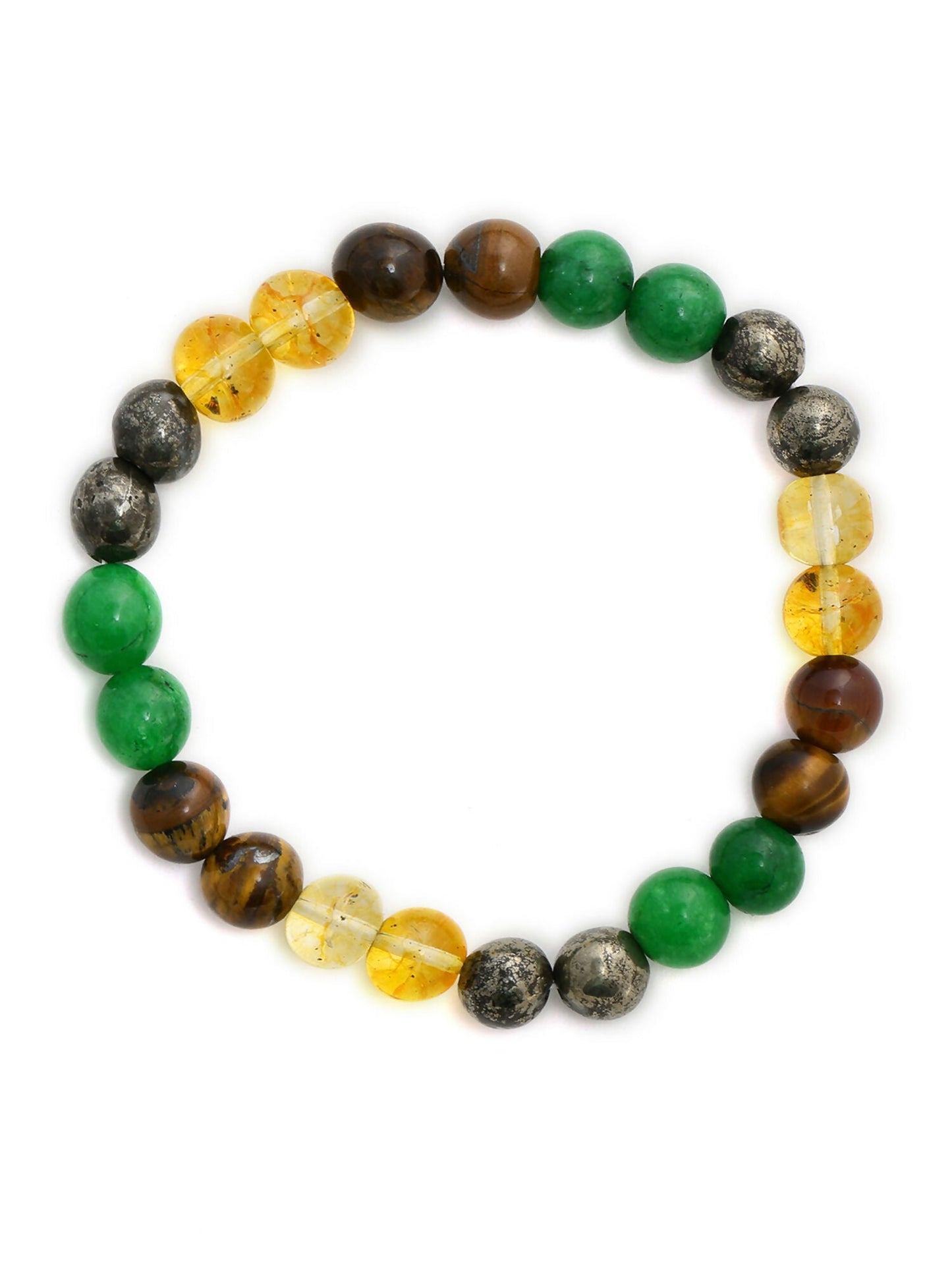 Red Carnelian, Lapis Lazuli, Amethyst, Yellow Citrine Crystal and Green Avanturine Multicoloured Cyrstal Beads bracelet - Ruby Raang