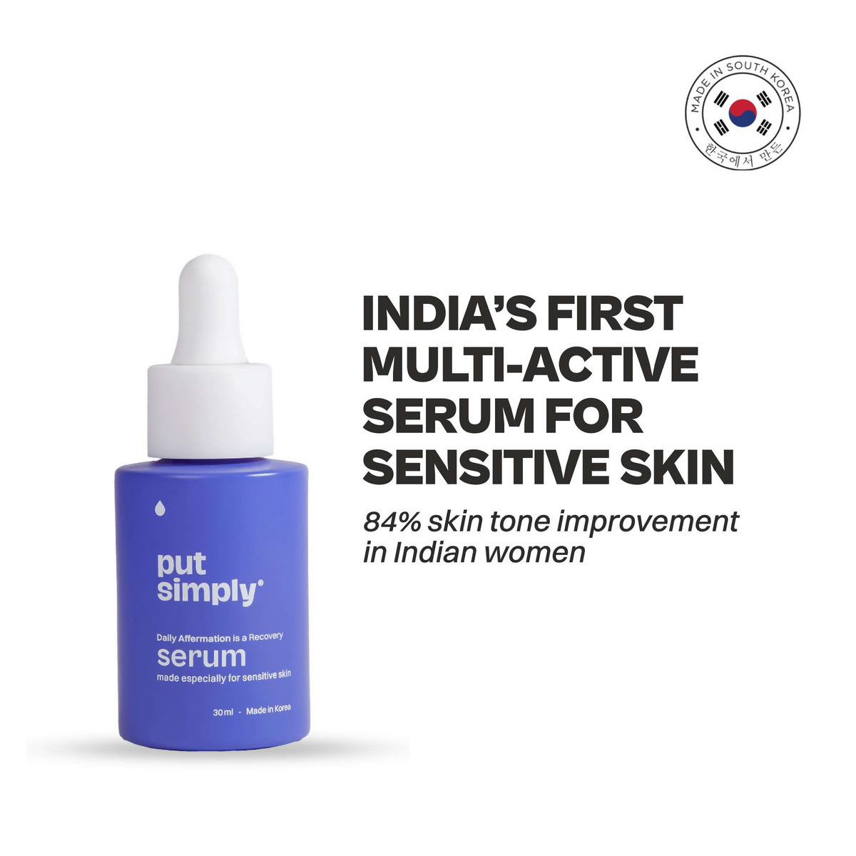 Put Simply Daily Affermation Soothing Serum With Peptides & 74% Ferments For Inflamed Skin