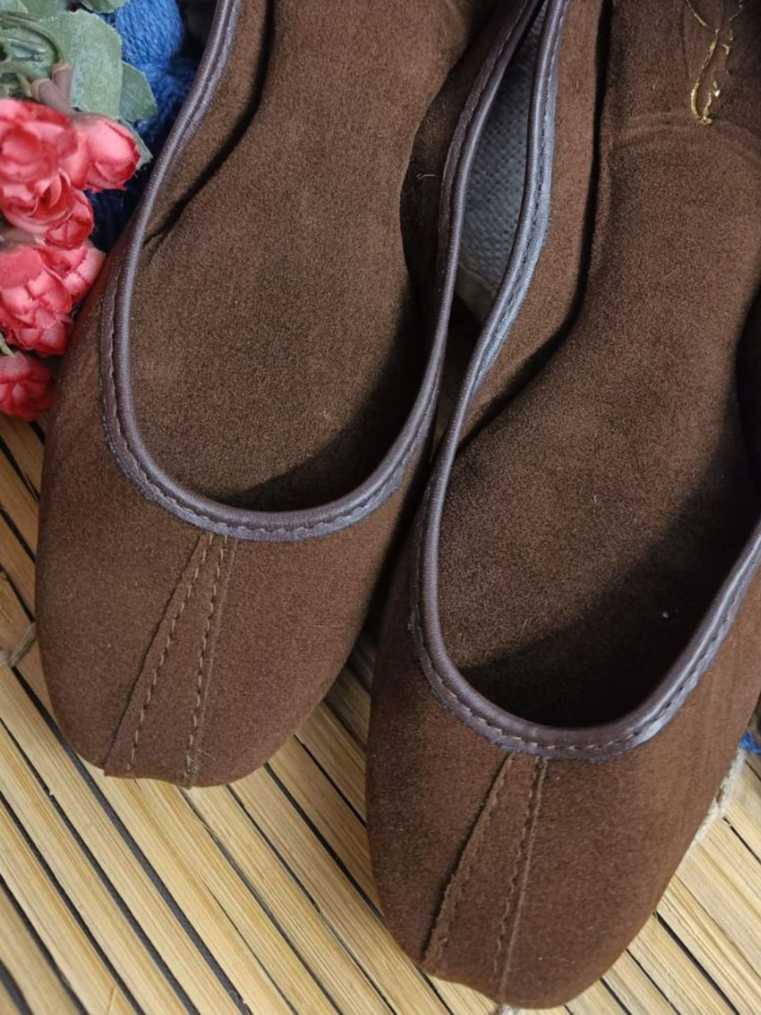 Desi Colour Women Indian Ethnic Footwear-Basic Suede -Brown