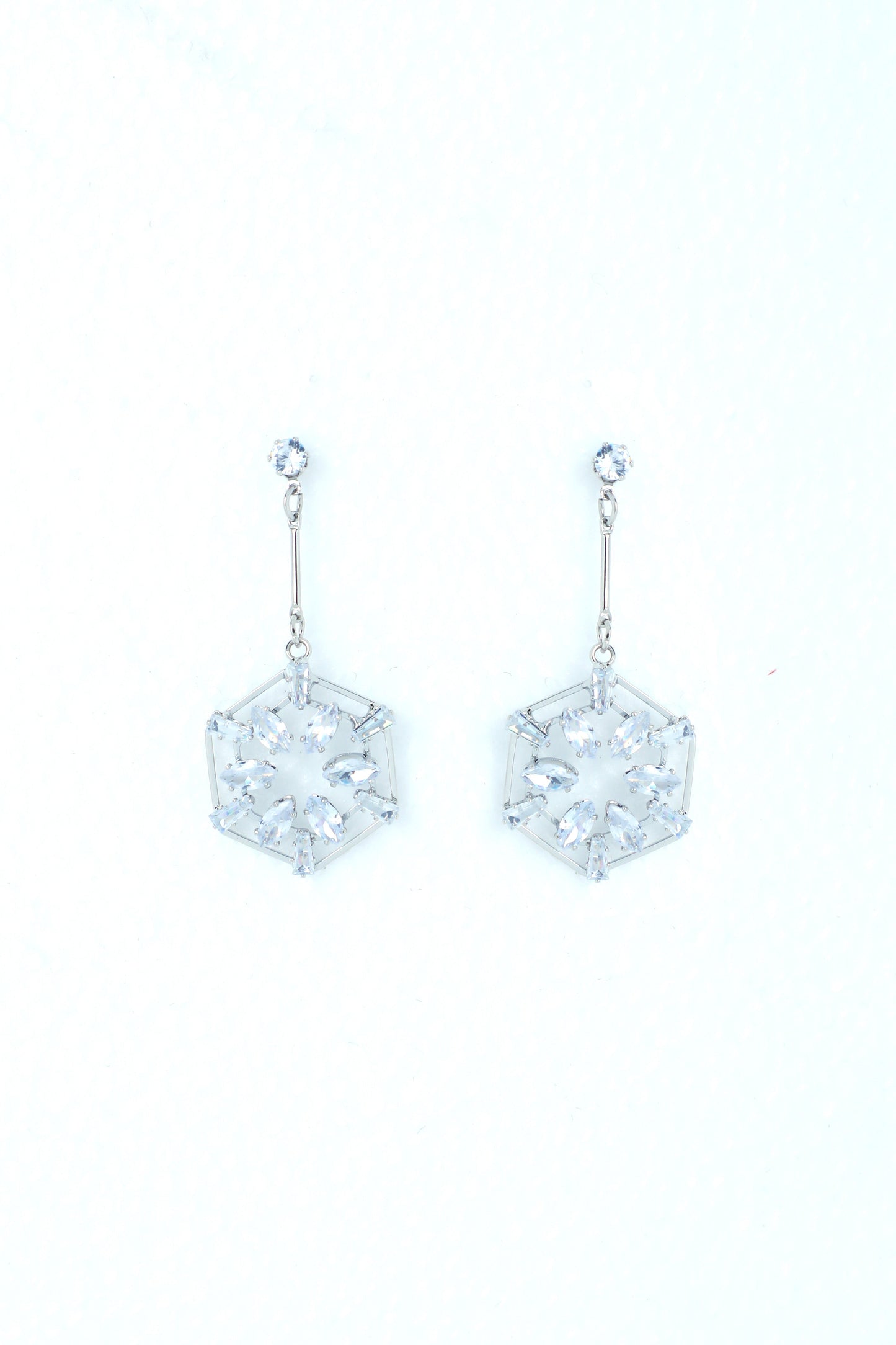 VOJ Silver Plated Stone Studded Circluar Earrings
