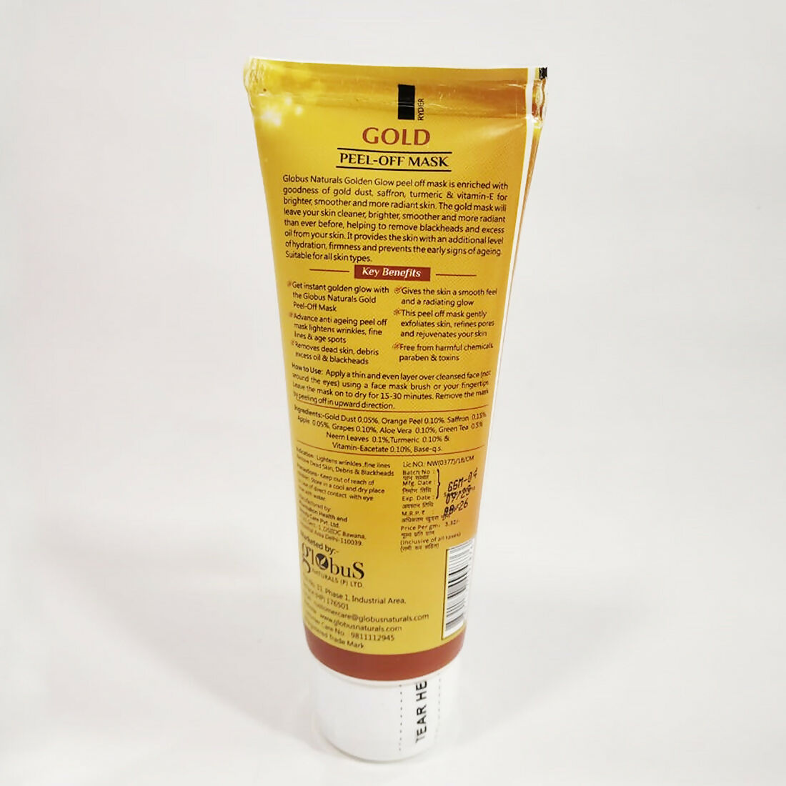 Globus Naturals Gold Peel Off Mask