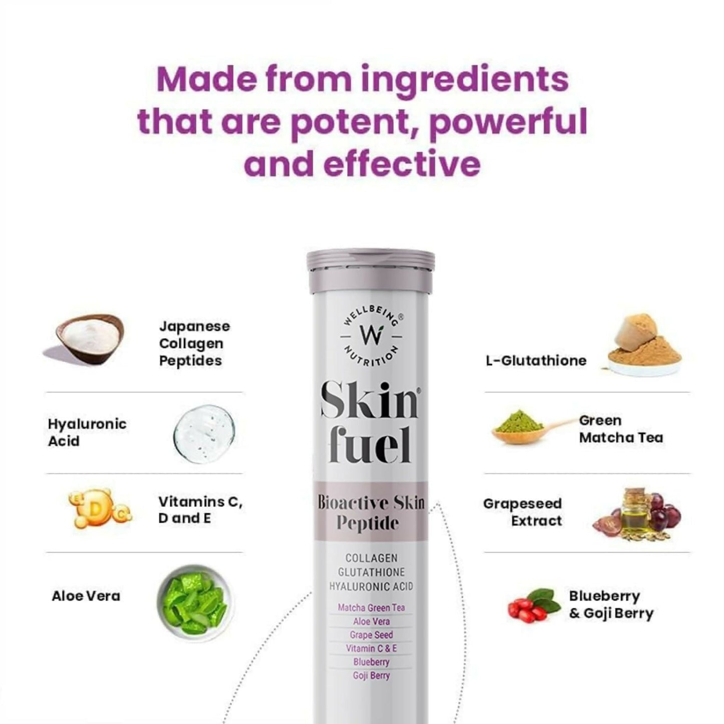 Wellbeing Nutrition Collagen & Glutathione Skin, Hair & Nails Combo