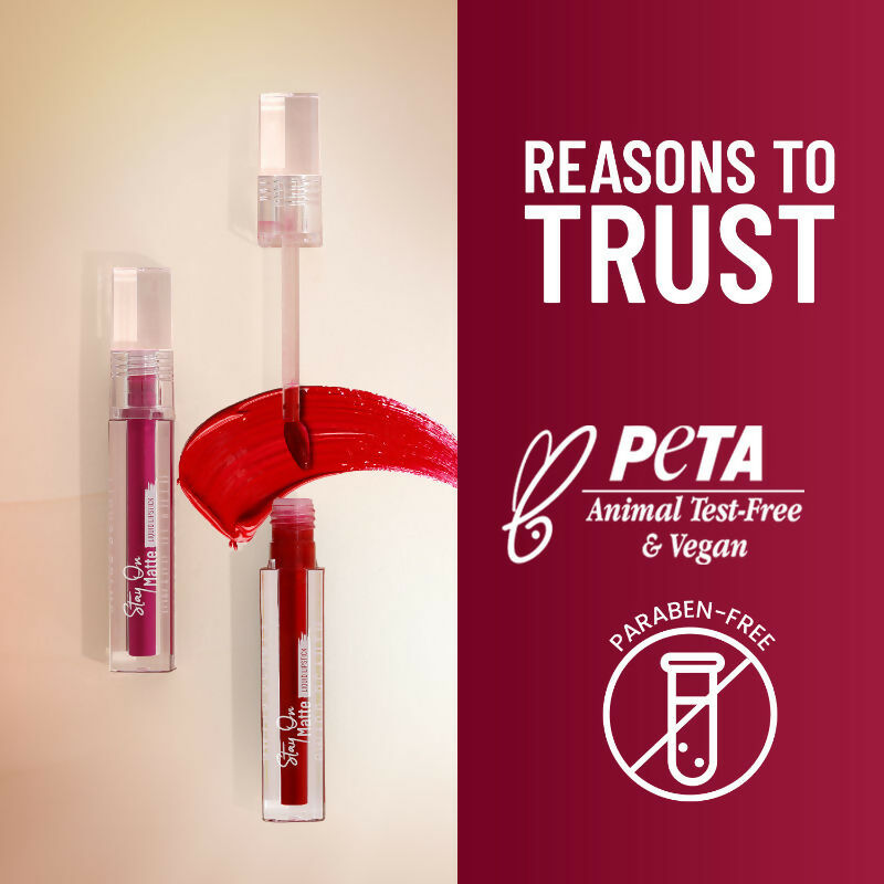 Swiss Beauty Stay On Matte Liquid Lipstick - 2 Supple Pink