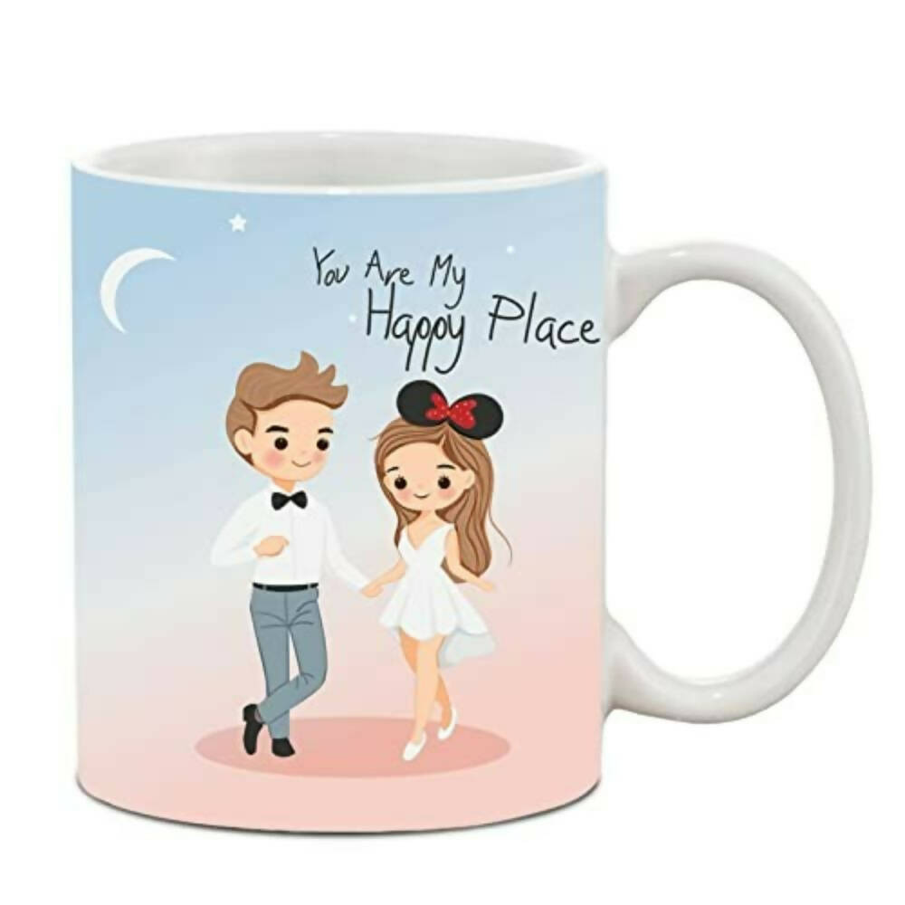 The Purple Tree Polyester Valentines Day Gift Set Of Cushion And Mug