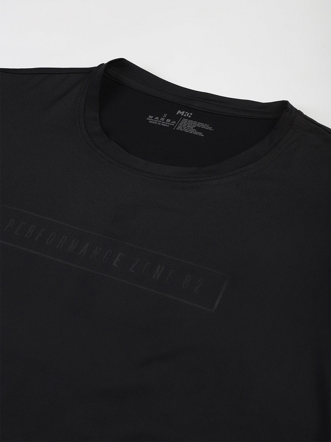 MKH Women Black Typography Dri-FIT Polyester Round Neck Sports T-shirt