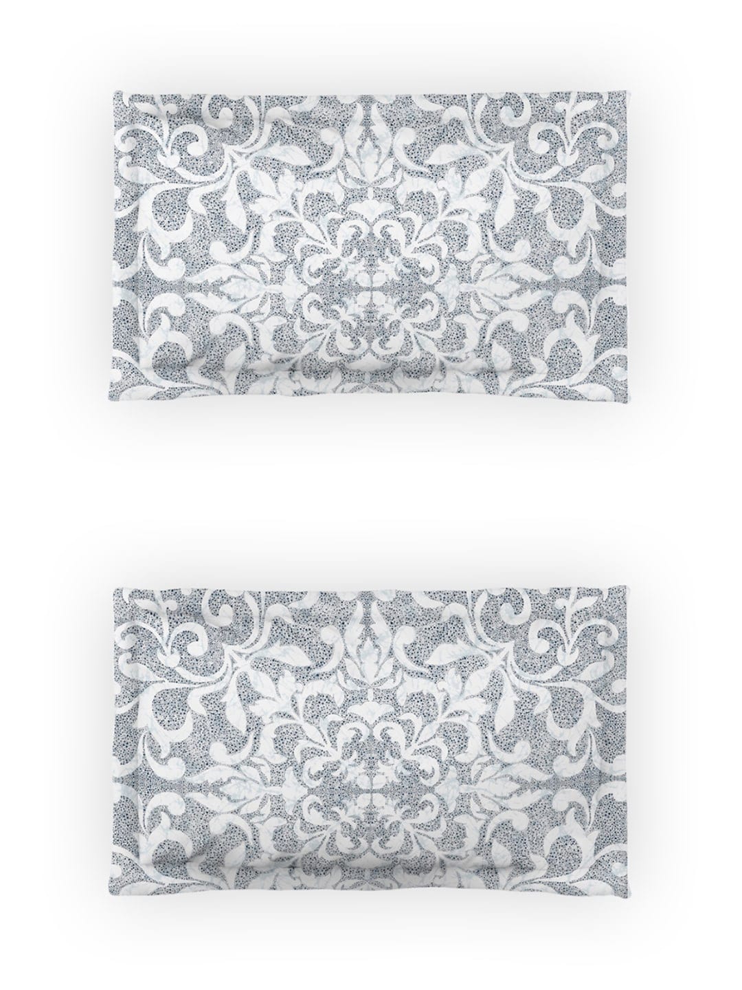 DDecor Blue & White Ethnic Motifs Cotton 140 TC King Bedsheet With 2 Pillow Covers