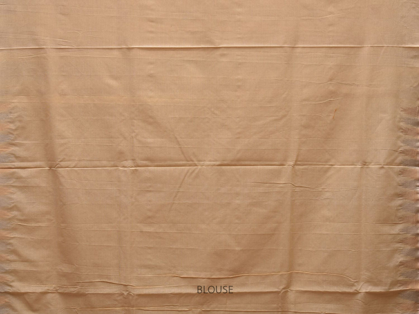 Beige Khadi Cotton Handloom Saree with Temple Border Design - Global Threads