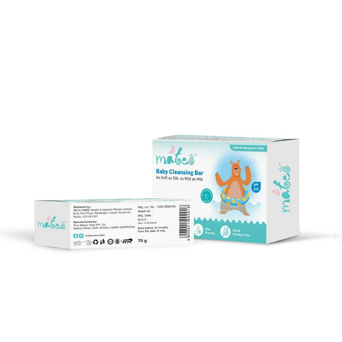 Mateo Baby Cleansing Bar With Vitamin E & Glycerin