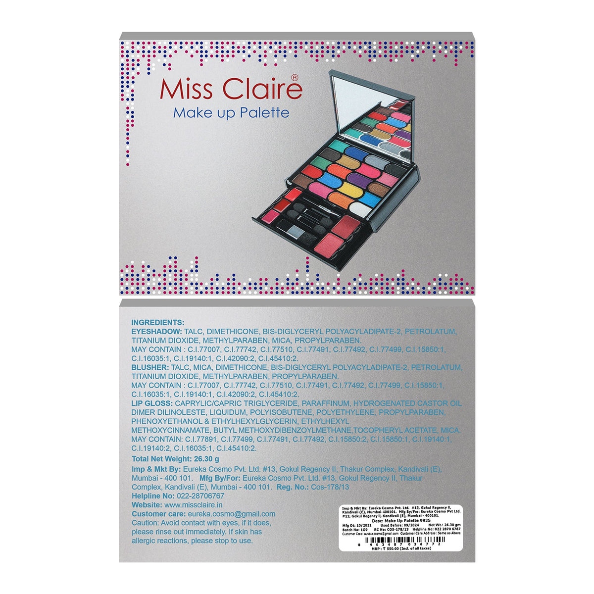 Miss Claire Make Up Palette 9925 (Make Up Kit)
