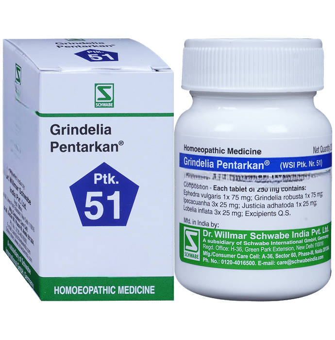 Dr. Willmar Schwabe India Grindelia Pentarkan Ptk 51 Tablets